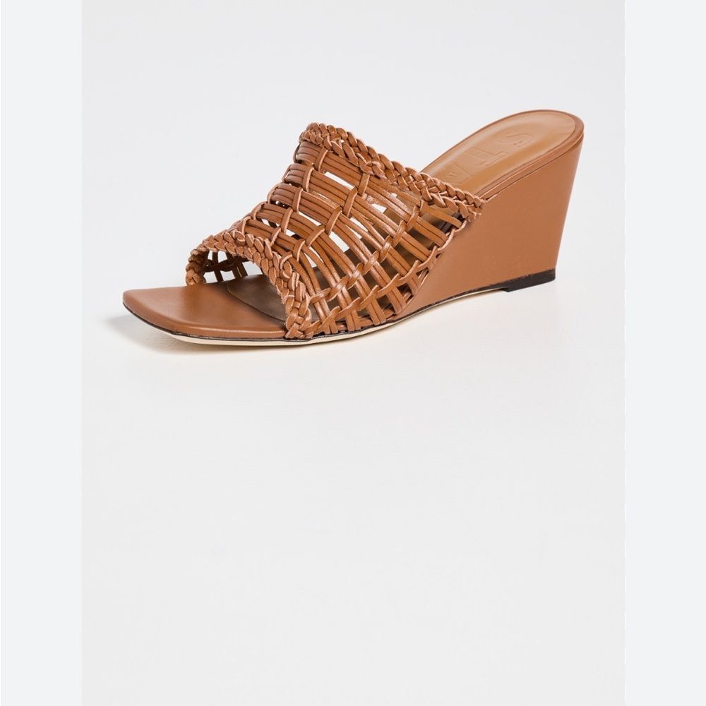 STAUD Blair Woven Wedge Brown Sandals size 7 NWT